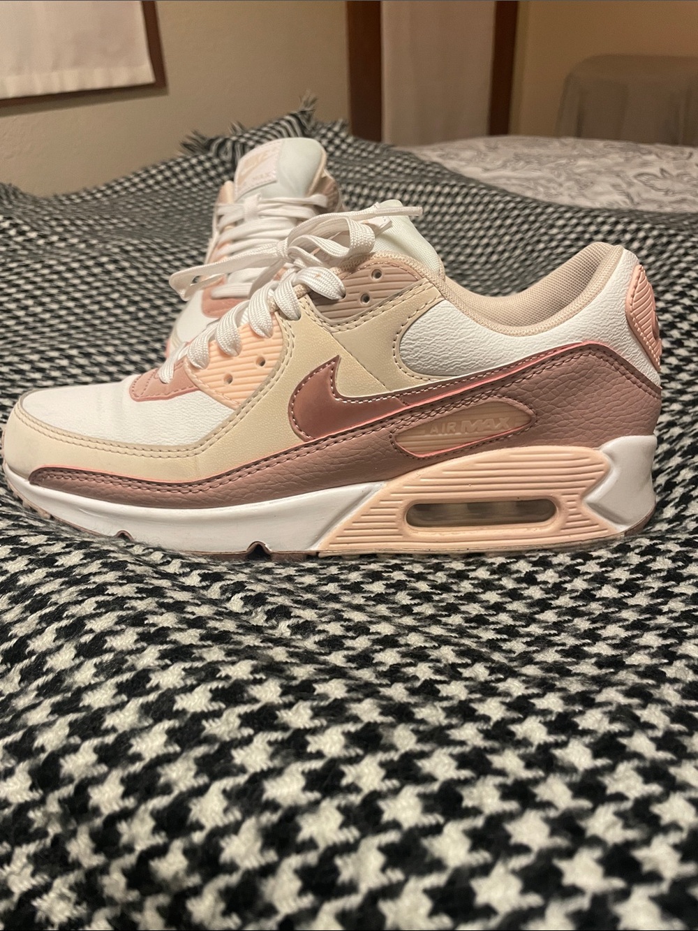 Nike Air Max Women's Athletic Shoes - White, Pink, peach